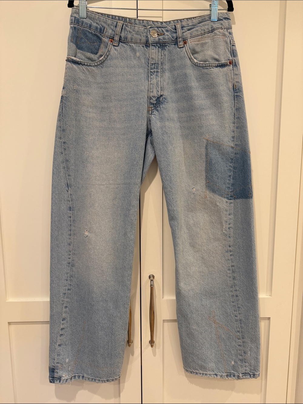 Zara Light Blue Wide-Leg Women's Jeans